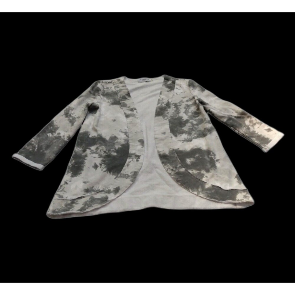 Nommo Woman Jacket Sz S Small Gray Tie Dye Distressed Trim Lightweight Coat